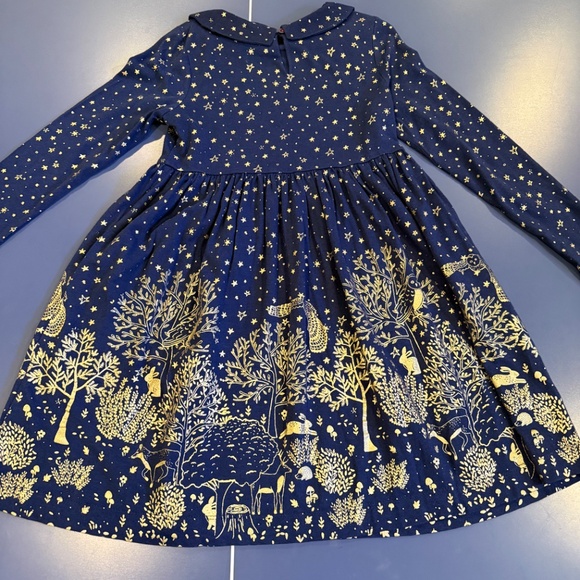 Size 8-9 Mini Boden Jersey Collared Printed Dress - Picture 5 of 5